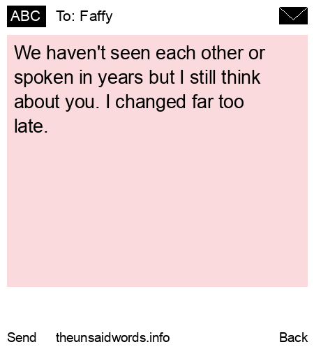 unsent message to Faffy