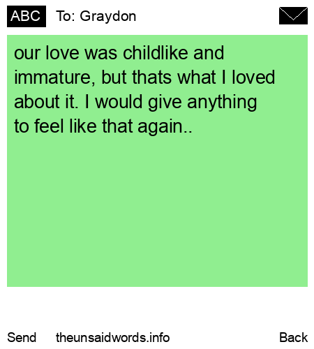 unsent message to Graydon