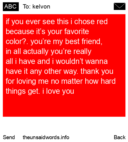 unsent message to kelvon
