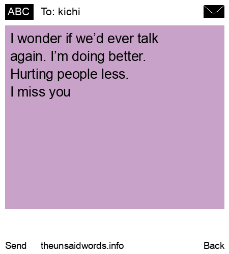 unsent message to kichi