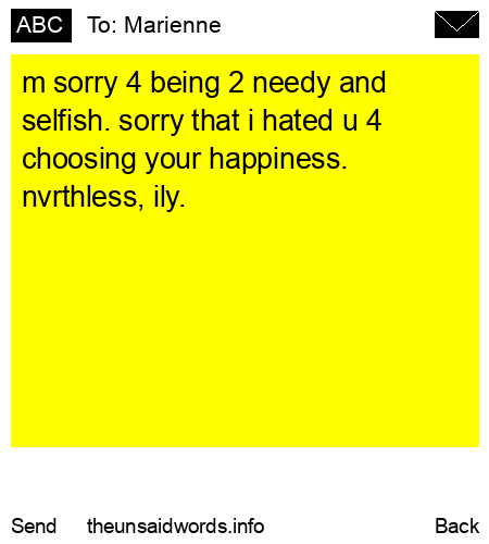 unsent message to Marienne