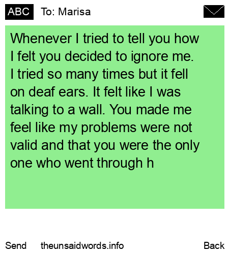 unsent message to Marisa