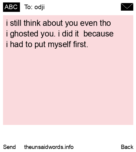 unsent message to odji