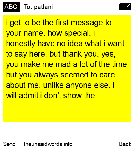 unsent message to patlani
