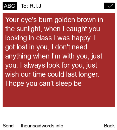 unsent message to R.I.J