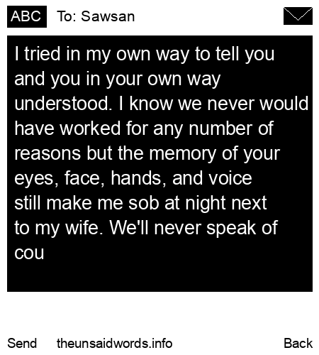 unsent message to Sawsan