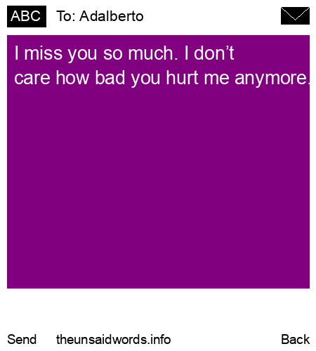 unsent message to Adalberto
