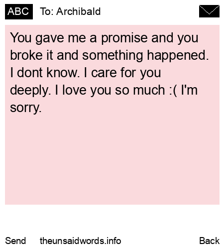 unsent message to Archibald