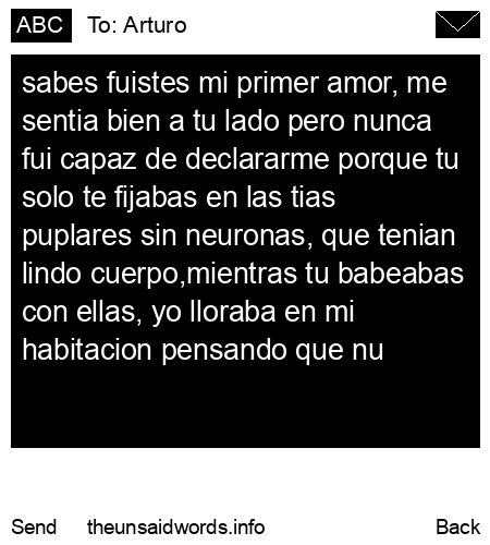 unsent message to Arturo