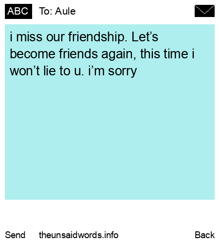 unsent message to Aule