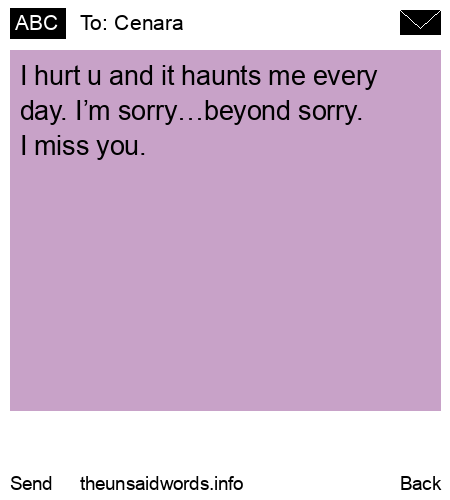 unsent message to Cenara