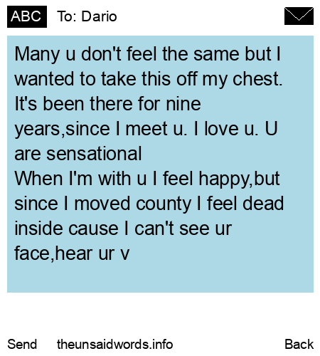 unsent message to Dario