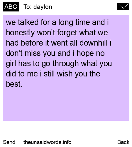 unsent message to daylon