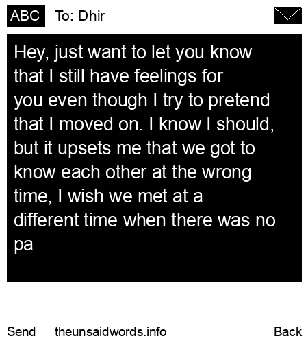 unsent message to Dhir