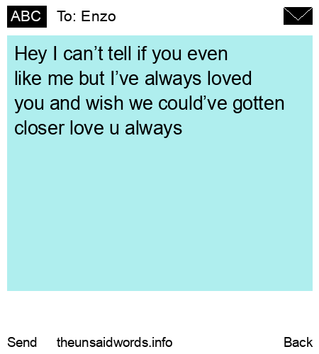 unsent message to Enzo