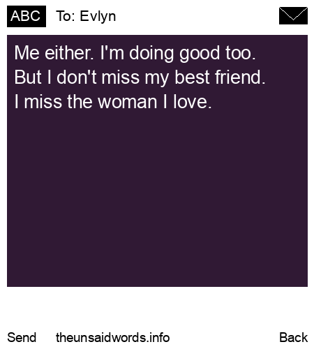 unsent message to Evlyn