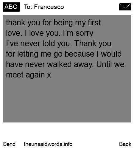 unsent message to Francesco