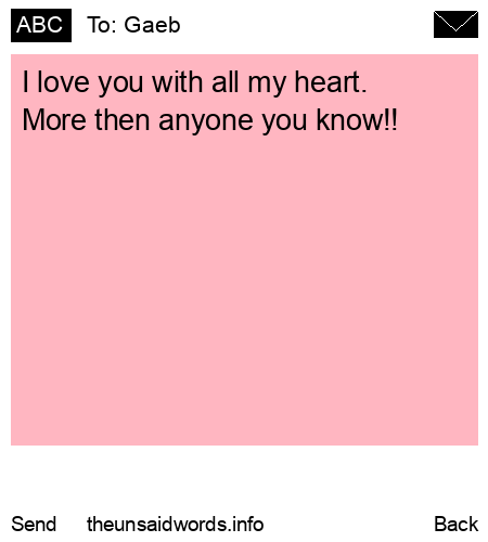 unsent message to Gaeb