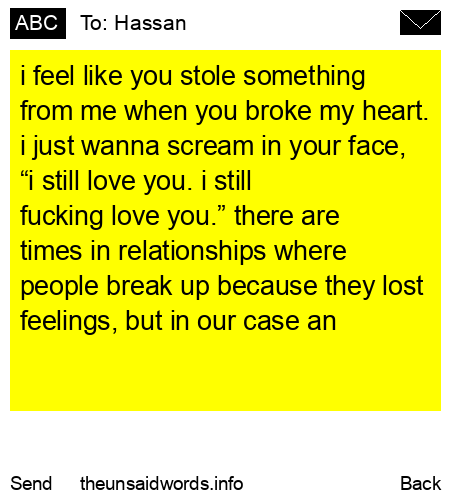 unsent message to Hassan