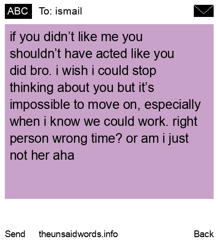 unsent message to ismail