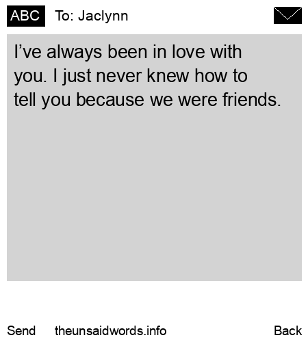 unsent message to Jaclynn 