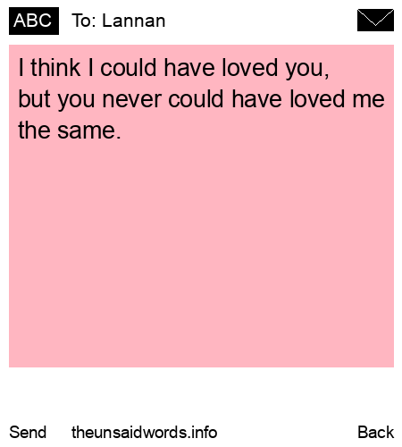unsent message to Lannan