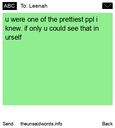 unsent message to Leenah