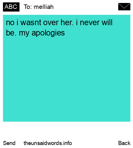 unsent message to melliah