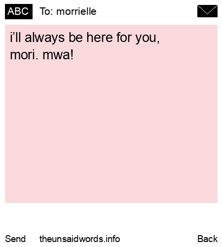 unsent message to morrielle