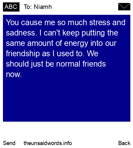 unsent message to Niamh