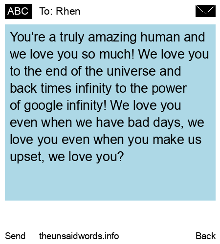 unsent message to Rhen
