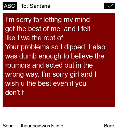 unsent message to Santana