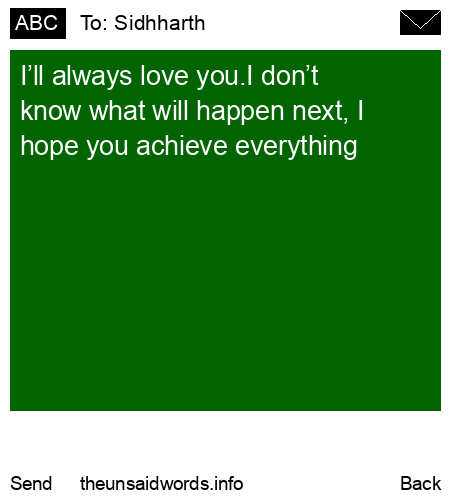unsent message to Sidhharth