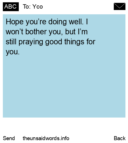 unsent message to Yco