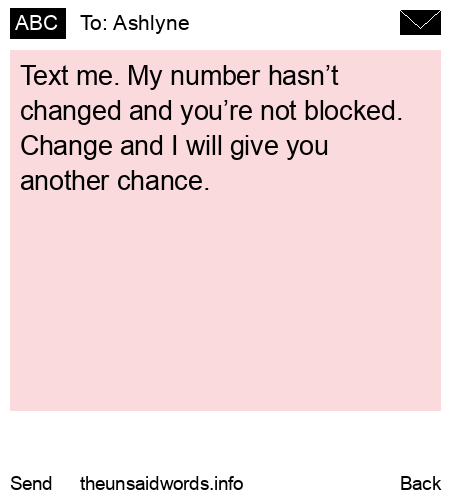 unsent message to Ashlyne