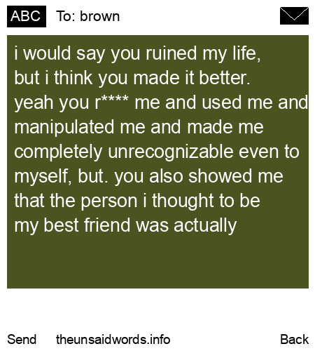 unsent message to brown