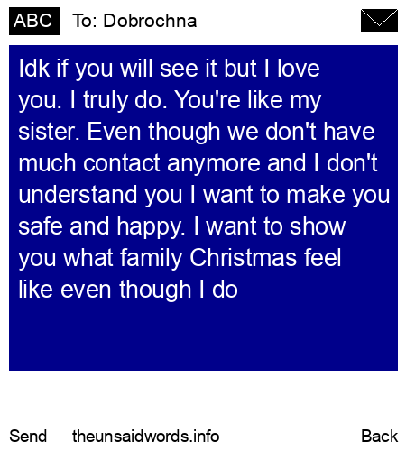 unsent message to Dobrochna