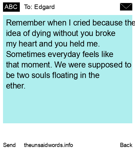 unsent message to Edgard