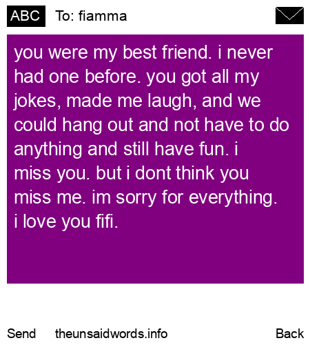 unsent message to fiamma