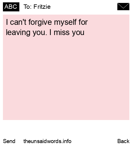 unsent message to Fritzie