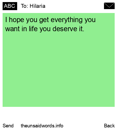 unsent message to Hilaria