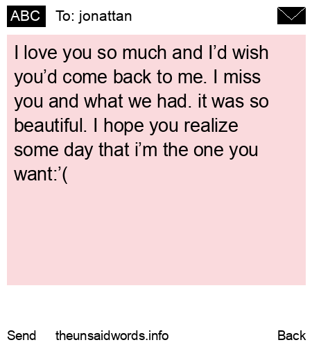 unsent message to jonattan
