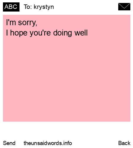 unsent message to krystyn