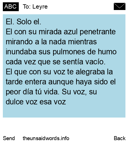 unsent message to Leyre