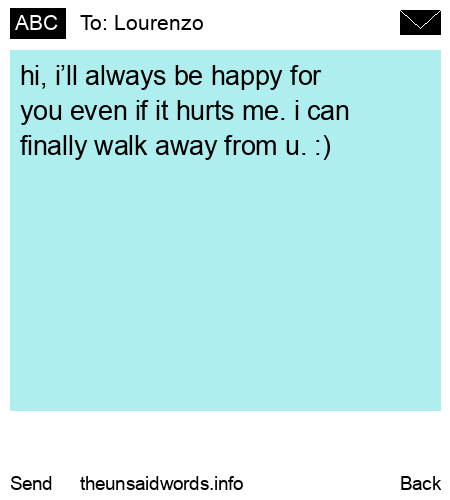 unsent message to Lourenzo