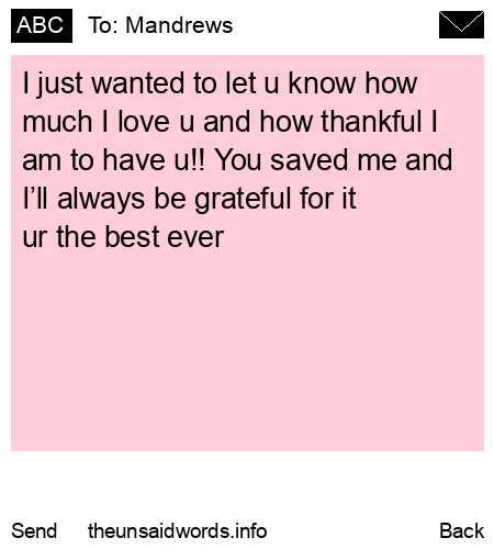 unsent message to Mandrews
