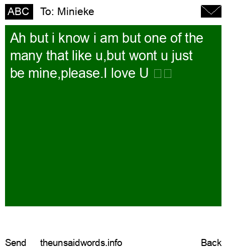 unsent message to Minieke