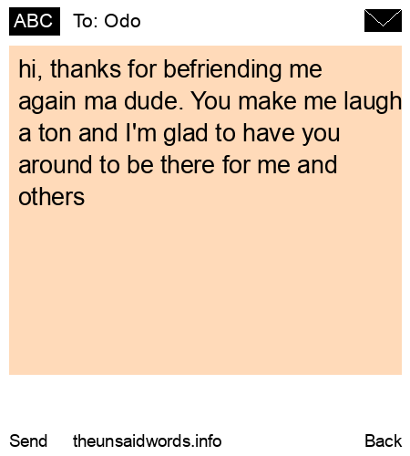 unsent message to Odo