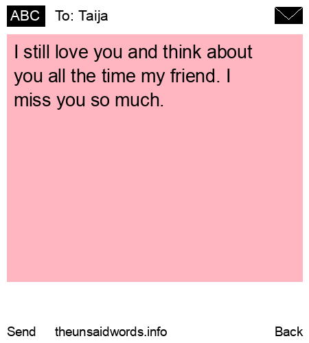 unsent message to Taija