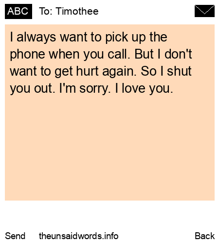 unsent message to Timothee